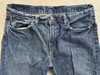 Vintage 90s Polo Ralph Lauren 381 Slim Fit Dark Wash Blue Denim