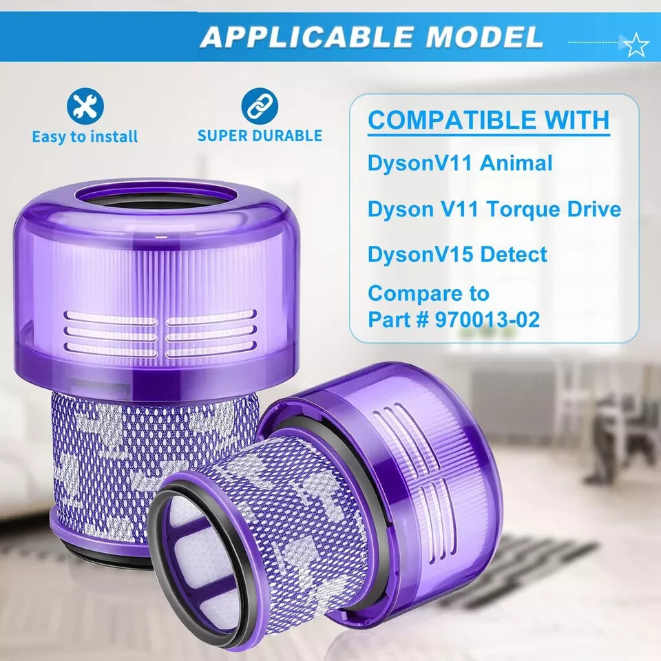 4-Pack Dyson V11 V15 E99 Torque Drive Animal Vacuum Replacement Filters