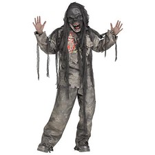 New Burning Burnt Dead Zombie Monster Ghoul Mask Boys Halloween Costume