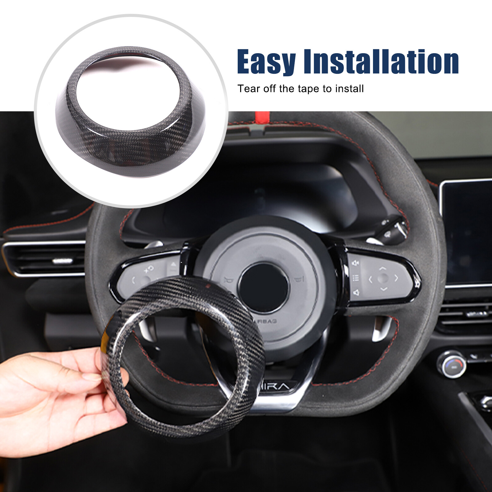 Real Carbon Fiber Steering Wheel Around Cover Trim For Lotus EMIRA 2023-25