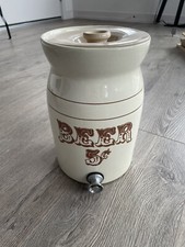 Antiguo barril de cerámica dispensador de jarabe fuente refresco cerveza vajilla años 50 vintage