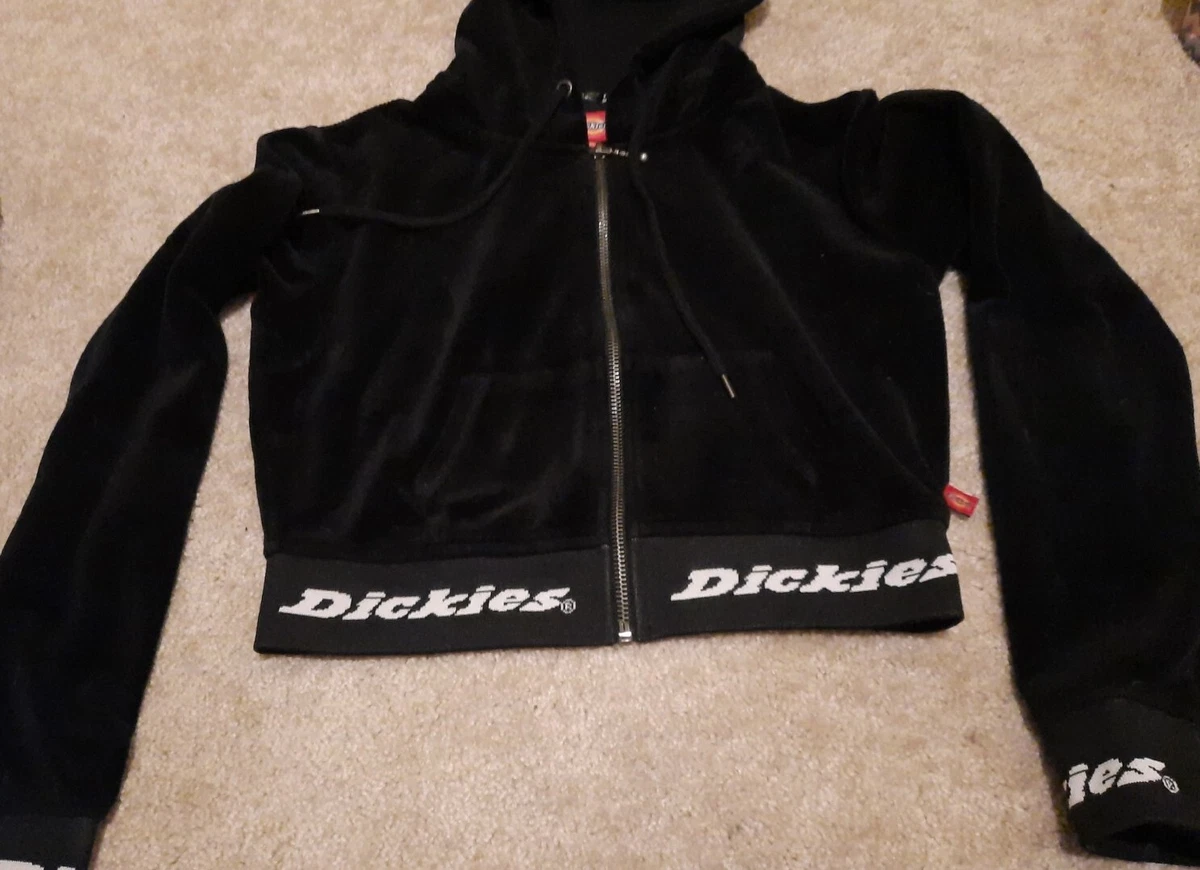 Dickies Girls Small Hooded Halter Top Sweater Black