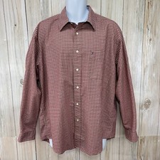 Tommy Hilfiger Button Up LS Shirt / Men  s L Red Plaid 100 Cotton