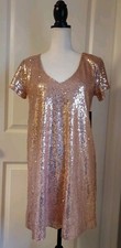 Lulus Women's "LIGHT UP THE NIGHT" Sequin Shift Mini Dress Size Small Holiday