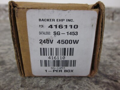 Backer EHP. Inc. Heating Element 240v 4500W P/N: 416110 SG-1453