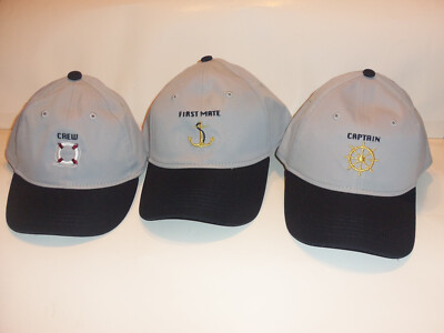3) NWT MENS CAPTAIN, FIRST MATE CREW SAILING THEMED NOVELTY