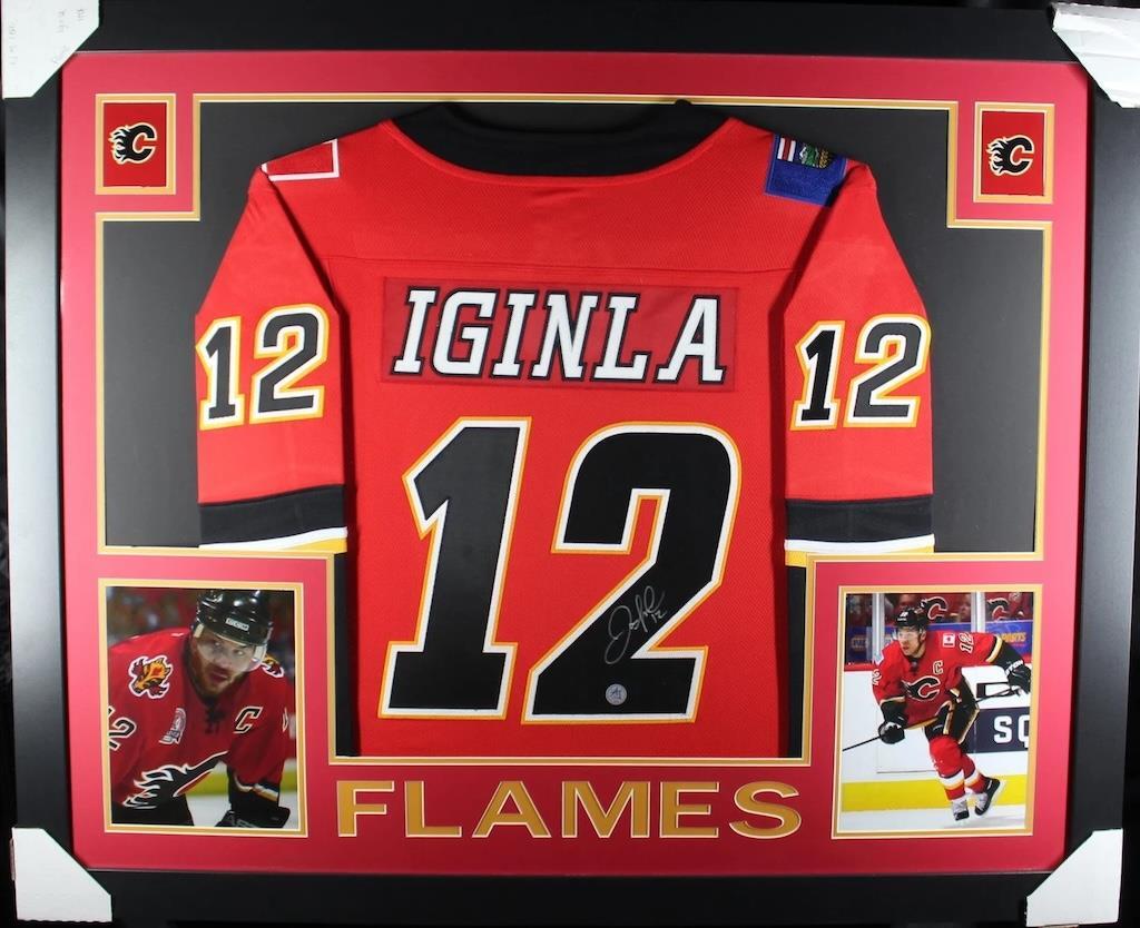 Jarome Iginla Autographed Signed Framed Calgary Flames Jersey AJ
