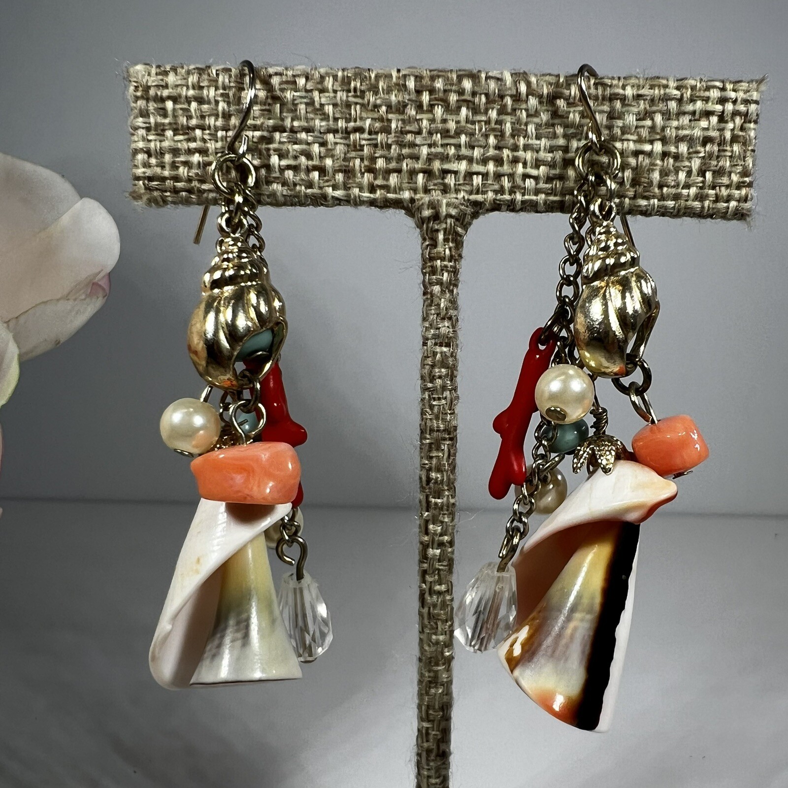 Beach Shell Drop Dangle Earrings - image 4