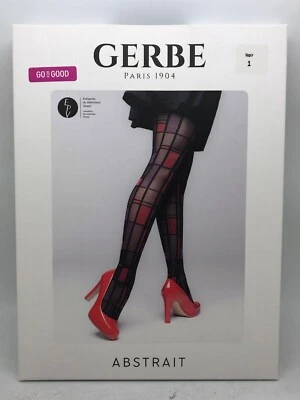 Collants Femme GERBE Abstrait Taille 2 couleur Noir Neuf !!!
