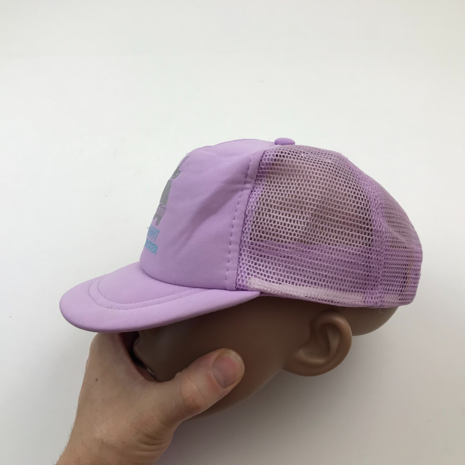Girls Trucker Hat Cap Snapback Youth Purple Blue Mesh Back MY DADDY IS A TRUCKER