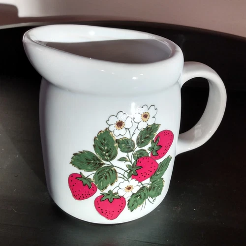 Vintage McCoy American Pottery Strawberry Cream Pitcher