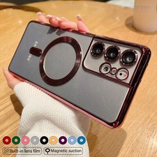 For Samsung Galaxy S24 S23 S22 Mag Safe Magnetic Color Bumper Back Phone Case