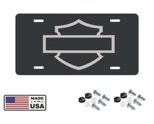 Harley Davidson Bar And Shield Gloss Black Aluminum License Plate Silver Logo