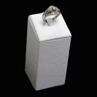 Ring Display Single Large Tower White Faux Leather