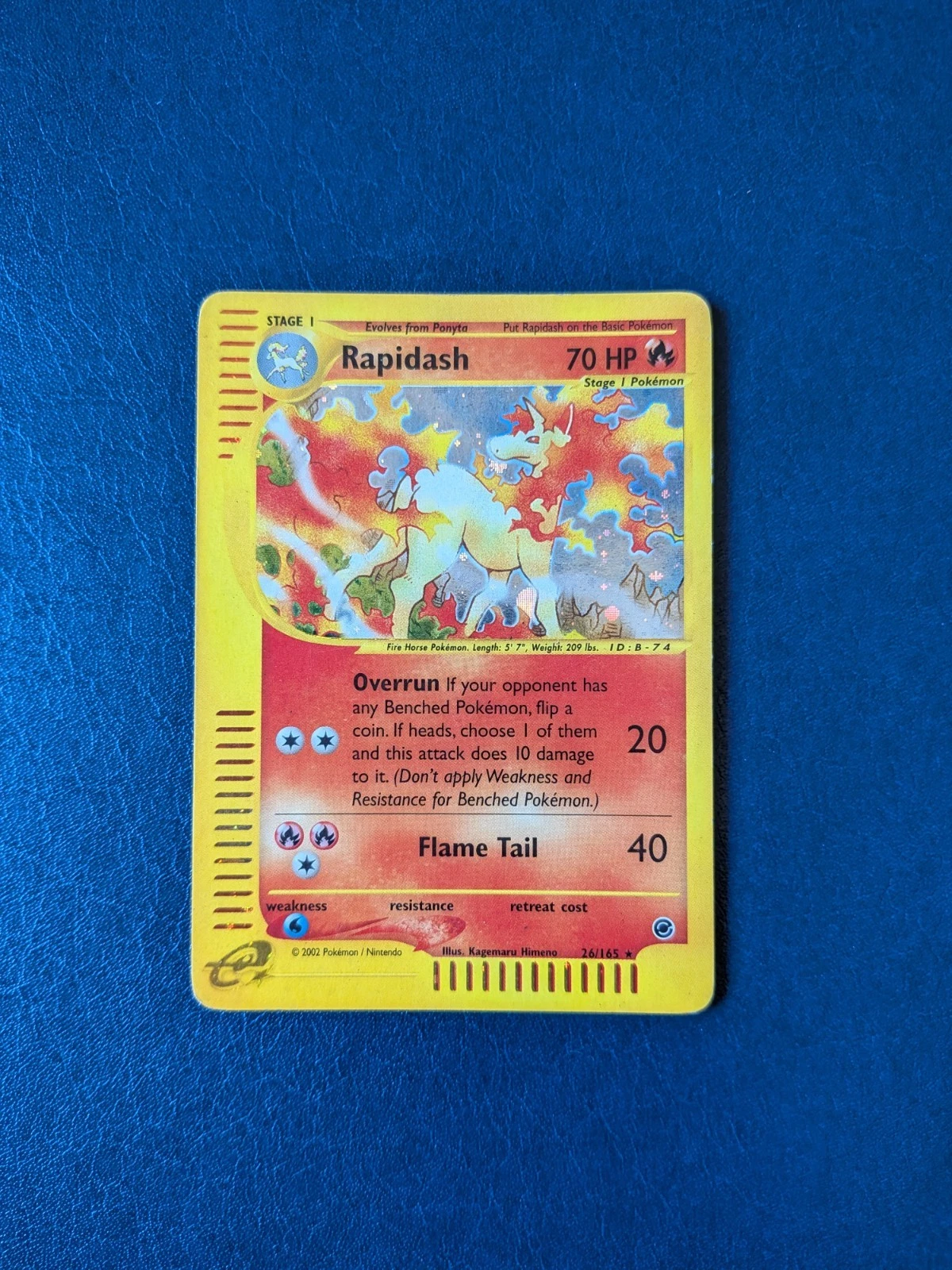 Pokémon TCG Rapidash 26/165 Expedition Base Set Holo Unlimited WOTC Card