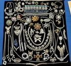 Huge Lot Vtg Rhinestone Costume Jewelry Missing Stones Broken Single Ear Craft