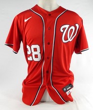 2021 Washington Nationals Jonathan Lucroy #28 Game Issued Red Jersey 44 078