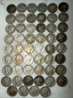 Mercury Dimes Lot Of 52! Date Range 1917-1945 Silver