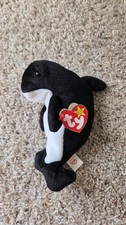 TY Beanie Baby - WAVES the Whale 7 inch with tag