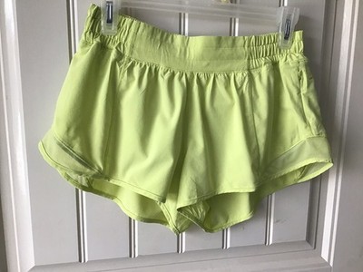  Lululemon Hotty Hot Short 2.5  Low-Rise Size 8 Lime Yellow EUC   