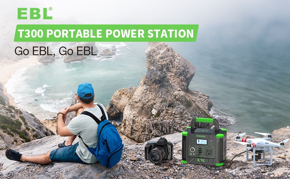 300W 288.6Wh Portable Solar Generator 9-Port Camping Power Supply Camping Home