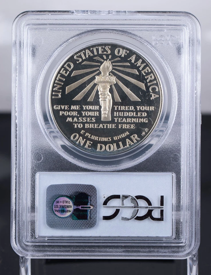 Certified 1986-S Silver $1 PCGS PR69DCAM Statue of Liberty Ellis Island - Image 3 of 4
