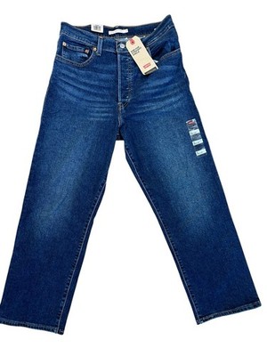 Levi s Ribcage Ankle High Rise Jeans Women 31x27 Blue NWT