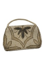 Vintage Beaded Evening Bag With Intricate Design Handle