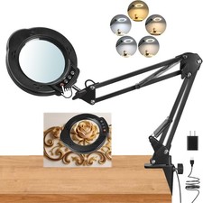 Magnifying Glass with Light 12X Magnifier Desk Lamp Close Work Up for Desktop...