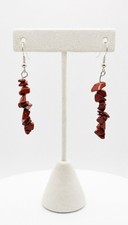 Handmade Red Jasper Chip Stone Dangle Earrings