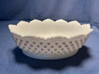 Vintage Fenton White Hobnail Milk Glass 8" Oval Bowl Pre-Logo