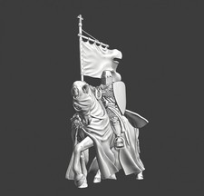 Northern Crusades Miniatures Medieval Mounted Crusader Standard Banner Bearer 3D