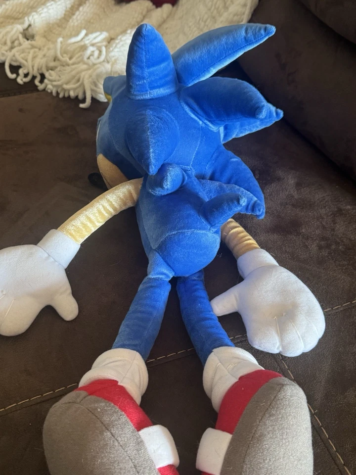 Juguete de peluche SEGA Sonic the Hedgehog XL extra grande Jumbo ~24 pulgadas *RARO* Foto 4 de 4