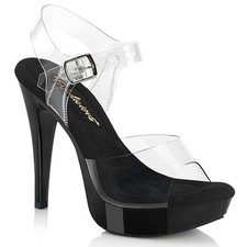 5" Clear Black Basic Stripper Heels Pole Dance Fitness Pageant Shoes Pleaser