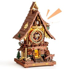 Cuckoo Clock Mechanical 3D Wooden Puzzle Kit for Adults, DIY Wooden Clock