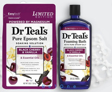 Dr Teal's LIMITED EDITION Black Cherry  Vanilla Epsom Salt Soak  Foaming Bath