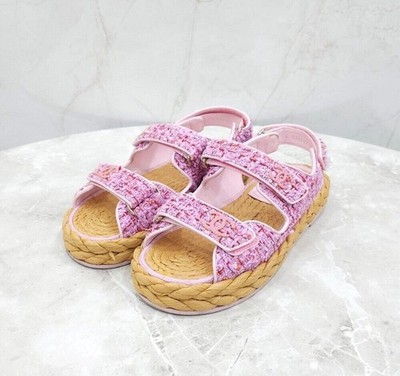 CHANEL Tweed Sandalen hellrosa G945 138386424