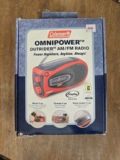 Coleman Omnipower Outrider Self Powered  Solar Radio Portable AM FM Camping LNC