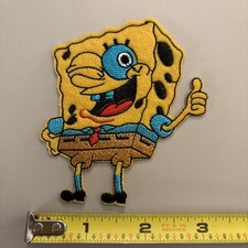 Sponge Bob Character Thumbs Up Iron On Patch Cartoon / Art / Movie / TV