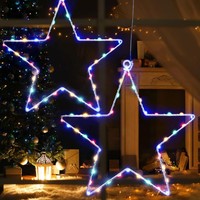 Leuchtstern Weihnachtsdeko Fenster Batteriebetrieben LED Mehrfarbig 2Er 2 StüCk