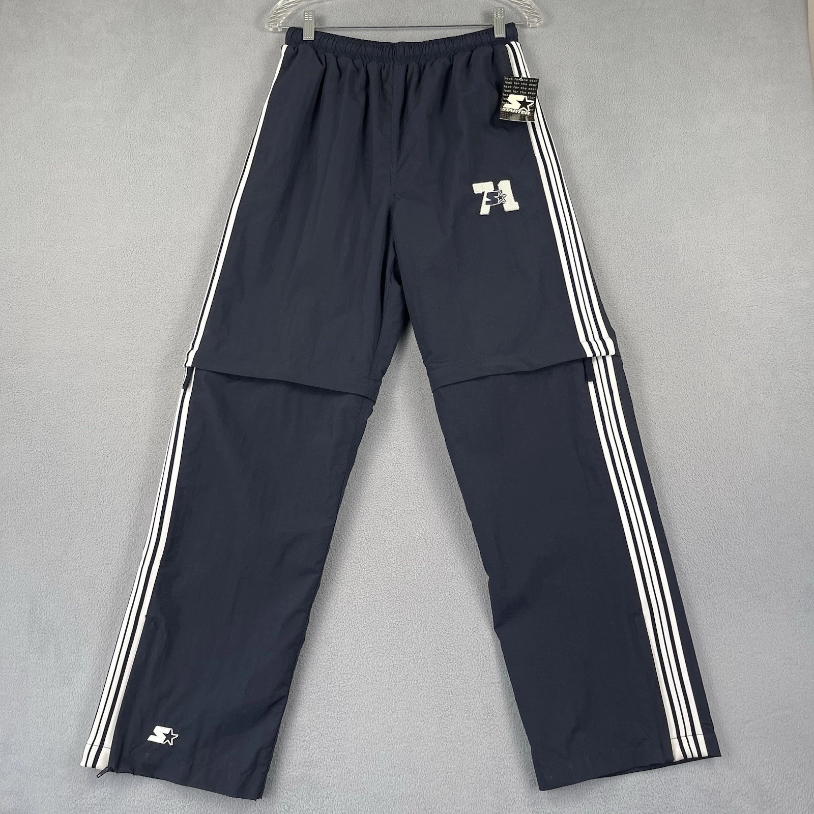 Vintage Starter Track Pants Men’s Small Navy Blue Convertible Zip Off Shorts NWT