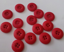 Lot of 15 assorted RED 5-11/16-th 10-3/4th inch 4-hole raised edge Buttons NEW