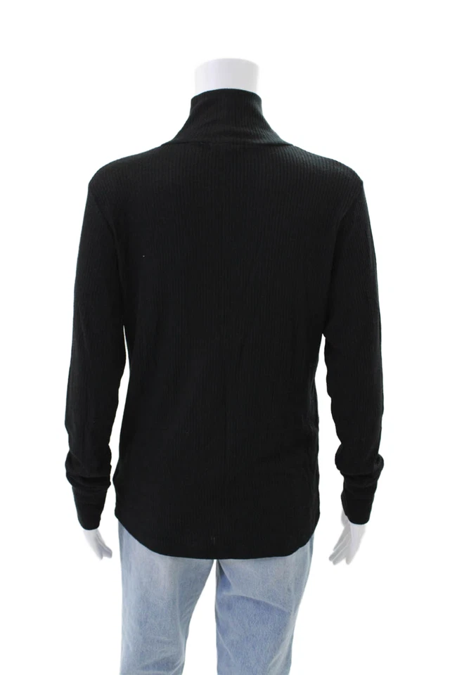 Suéter LNA Mujer Acanalado Cuello Alto Mangas Largas Negro Talla Grande Foto 3 de 4