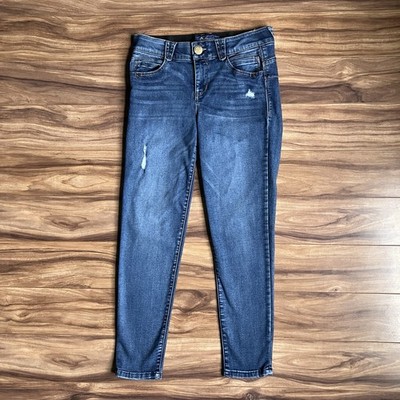 Democracy Jeans Womens 6 Blue Denim Ab Solution Distressed Stretch Denim