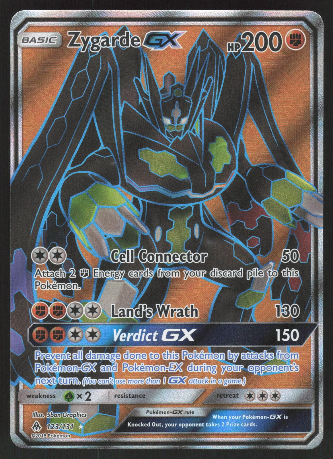 Zygarde GX Full Art 123/131 Ultra Rare Pokemon TCG SM - Forbidden Light NM