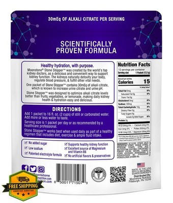 Moonstone Stone Stopper Drink Mix, Cranberry Raspberry, Kidney Health