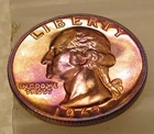 1962 Gem Proof Quarter 90% Monster Colorful Toning #418 ~ 3
