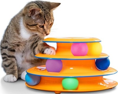 Multi-Level Tower of Tracks Cat Toy - Safe & Exciting Play for All Feline Sizes