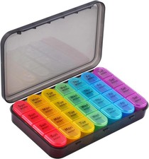 1x Weekly Pill Box Organizer 4 Times a Day 7 day Organizer Case Medicine Storage