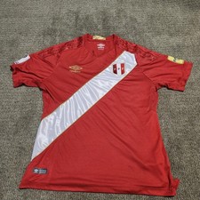 Umbro Soccer Jersey Peru National Team 2018 World Cup Red White Men's Medium